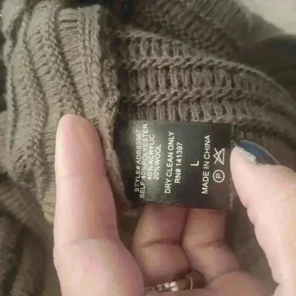 Astr the label Womans Army  Brown Dolman Ribbed Sweater Dress L - Picture 9 of 10